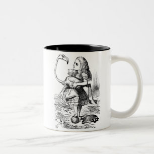 Caneca De Café Em Dois Tons Alice e o flamingo