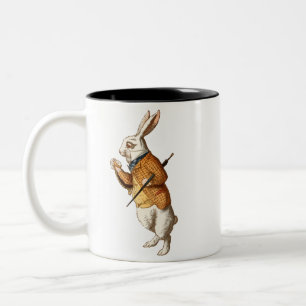 Caneca De Café Em Dois Tons Alice no País das Maravilhas - Coelho Branco