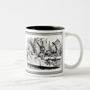 Caneca De Café Em Dois Tons Alice no País das Maravilhas John Tenniel Ilustra