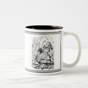 Caneca De Café Em Dois Tons Alice no País das Maravilhas John Tenniel Ilustra