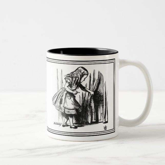 Caneca De Café Em Dois Tons Alice no País das Maravilhas John Tenniel Ilustraç (Direita)