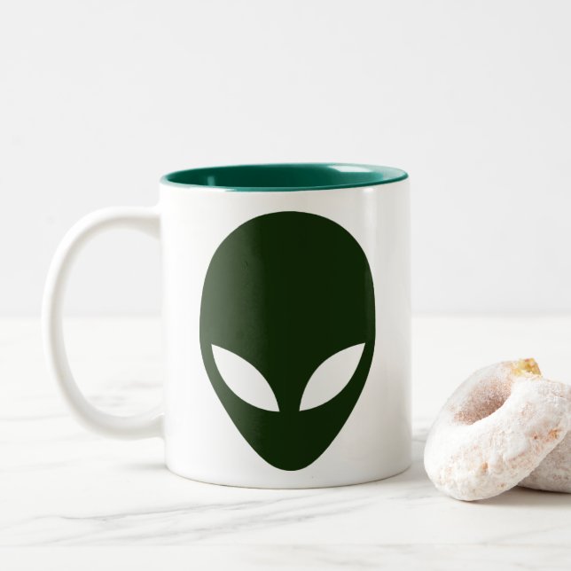 Caneca De Café Em Dois Tons Alienígena (Com Donut)
