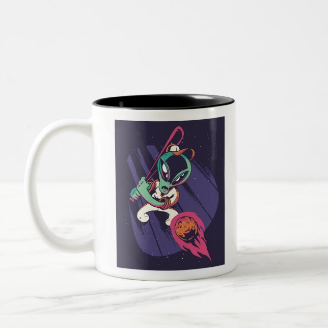 Caneca De Café Em Dois Tons Alienígena Baseball (Esquerda)
