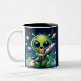 CANECA DE CAFÉ EM DOIS TONS ALIENÍGENA COM UM ROCHET