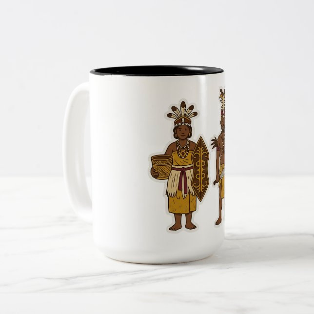 Caneca De Café Em Dois Tons Alifuru Mãe & Pai (Frente Esquerda)