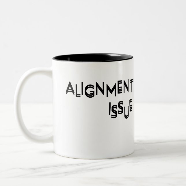 Caneca De Café Em Dois Tons Alignment Issue Minimalist Ceramic (Esquerda)