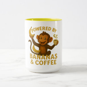 Caneca De Café Em Dois Tons Alimentado por Bananas e Mug de Café