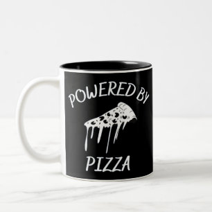 Caneca De Café Em Dois Tons Alimentado Por Pizza