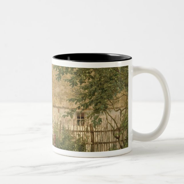 Caneca De Café Em Dois Tons Alimentando as galinhas (Direita)