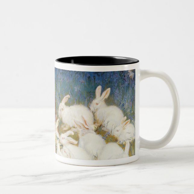 Caneca De Café Em Dois Tons Alimentando os coelhos (Direita)