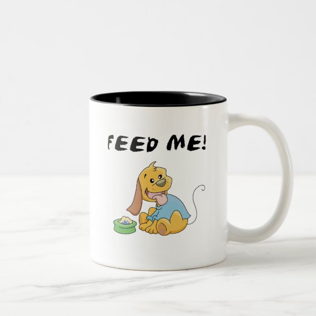Caneca De Café Em Dois Tons Alimente-me Camisetas e presentes (Direita)