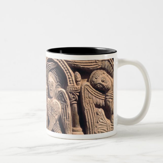 Caneca De Café Em Dois Tons Alivio que descreve santos com um seraph (Direita)
