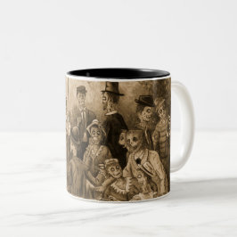 Caneca De Café Em Dois Tons Almoço do zombi do Wraparound do partido do barco