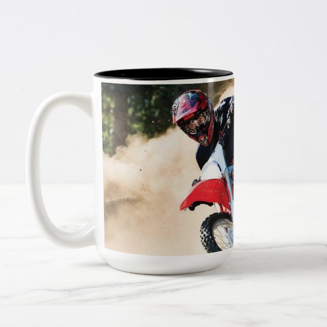 Caneca De Café Em Dois Tons Almofada de motocross (Esquerda)