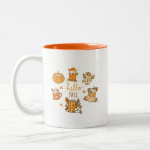 Caneca De Café Em Dois Tons Alô Fall Mug - Taça Bonita de Presente de outono