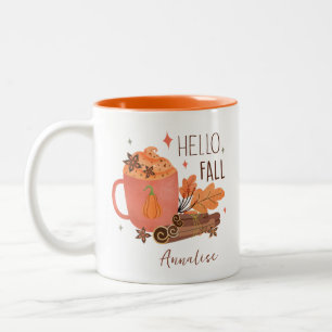 Caneca De Café Em Dois Tons Alô Personalizado Fall
