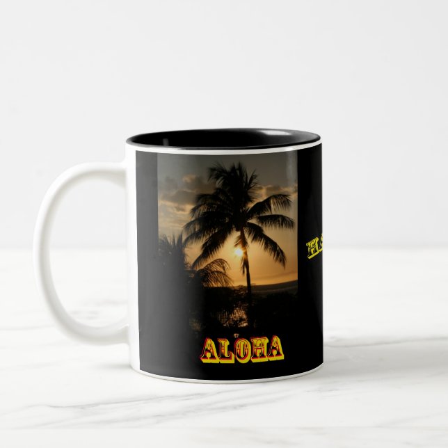 Caneca De Café Em Dois Tons Aloha Havaí (Esquerda)