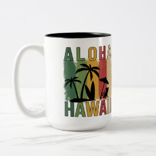 Caneca De Café Em Dois Tons Aloha Hawaii