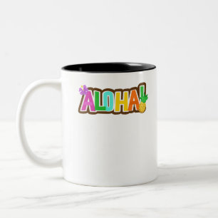 Caneca De Café Em Dois Tons Aloha Hawaii Ilhas Havaianas Tropicais de Surfe