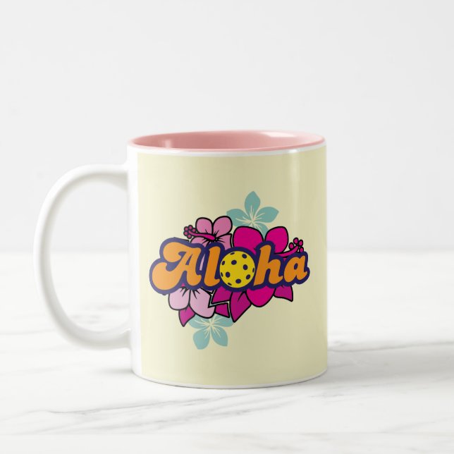 Caneca De Café Em Dois Tons Aloha Pickleball (Esquerda)