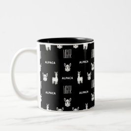 Caneca De Café Em Dois Tons Alpaca branca e preta Mug de dois tons por onda
