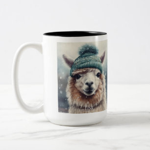 Caneca De Café Em Dois Tons Alpaca Doce Inverno