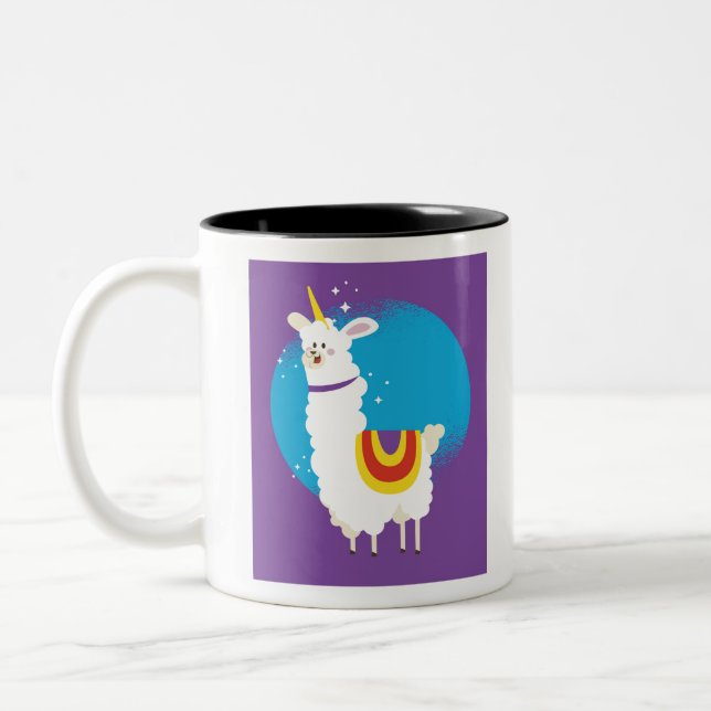Caneca De Café Em Dois Tons Alpaca Unicorn (Esquerda)