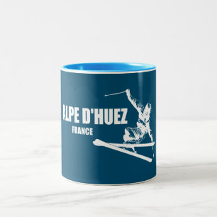 Caneca De Café Em Dois Tons Alpe d’Huez France Skier