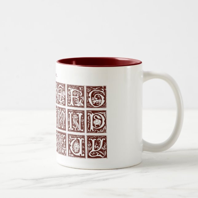 Caneca De Café Em Dois Tons Alphabet Mug do século XVI (Direita)