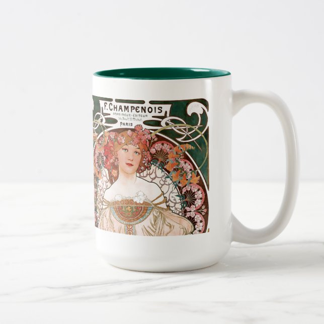 Caneca De Café Em Dois Tons Alphonse Mucha (Direita)