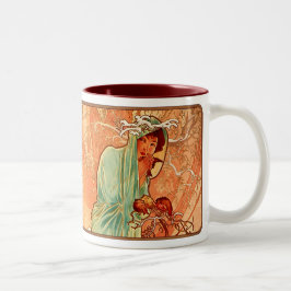 Caneca De Café Em Dois Tons Alphonse Mucha Nouveau Winter Lady Coffee Cup Mug