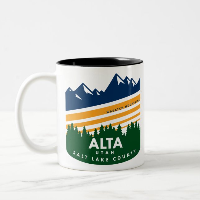 Caneca De Café Em Dois Tons Alta Utah Montanhas Wasatch (Esquerda)