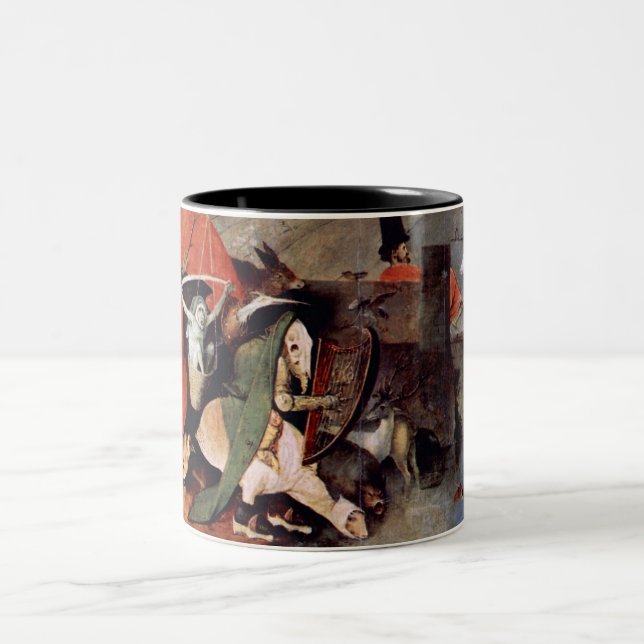 Caneca De Café Em Dois Tons Altar de Anthony - tentação de St Anthony, detalhe (Centro)