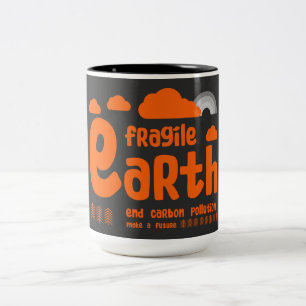 Caneca De Café Em Dois Tons Alterações climáticas   Poluição por carbono   Açã
