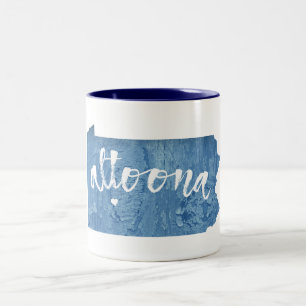 Caneca De Café Em Dois Tons Altoona Pennsylvania Wood Grain