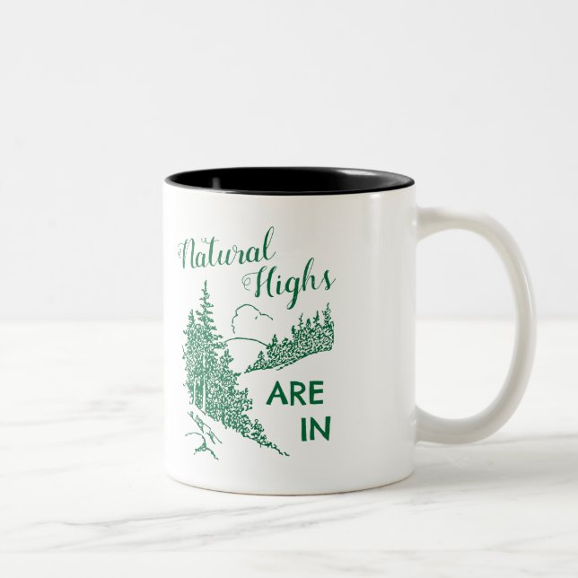 Caneca De Café Em Dois Tons Altos Naturais Estão Em (Direita)