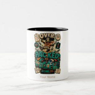 Caneca De Café Em Dois Tons Aluno Engraçado Personalizado Super Ocupado