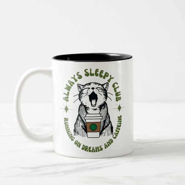 Caneca De Café Em Dois Tons Always Sleepy Club MUG (Esquerda)