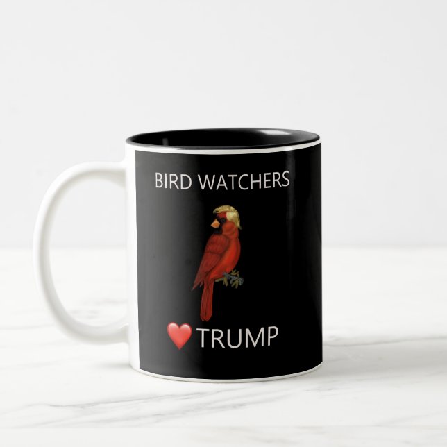 Caneca De Café Em Dois Tons Ama Trump de Observadores de Aves (Esquerda)