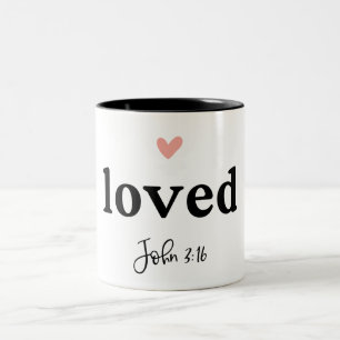 Caneca De Café Em Dois Tons Amado John 3:16 Bíblia Verse