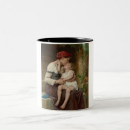Caneca De Café Em Dois Tons Amando a Mãe com seu Filho Adorável (Perrault)