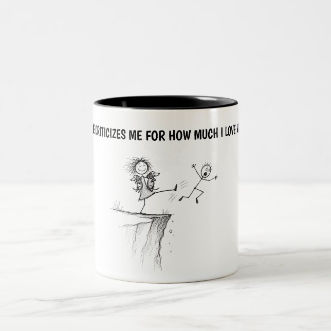 Caneca De Café Em Dois Tons Amante de Cachorro Hilário  (Centro)