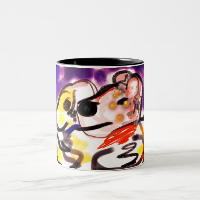 Caneca De Café Em Dois Tons Amante de cães à noite (Centro)