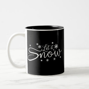 Caneca De Café Em Dois Tons Amante de Neve Férias Floco de Neve Natal Feliz 