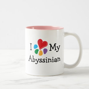 Caneca De Café Em Dois Tons amante de os animais_I Cortar minha Abissínia
