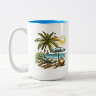 Caneca De Café Em Dois Tons Amante de praia Grande
