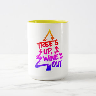 Caneca De Café Em Dois Tons Amante de Vinho de Árvore de Natal