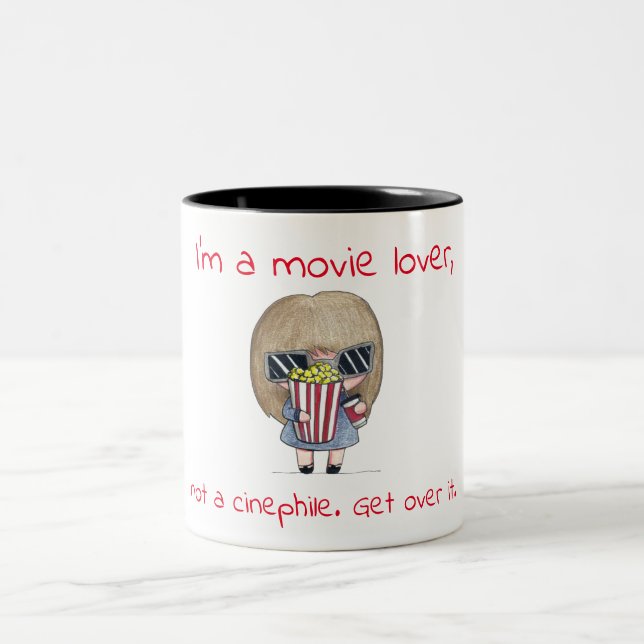 Caneca De Café Em Dois Tons Amante do filme, não um Cinephile (Centro)