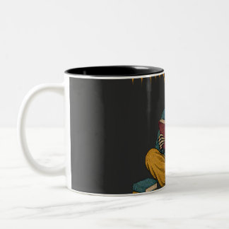 Caneca De Café Em Dois Tons Amante do Livro de Halloween