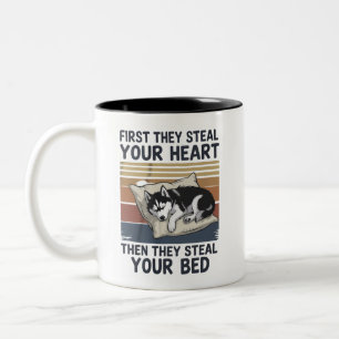 Caneca De Café Em Dois Tons Amantes de Animais de Estimação Siberian Husky Eng